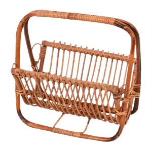 Bamboo & Rattan Magazine Rack, 1960s