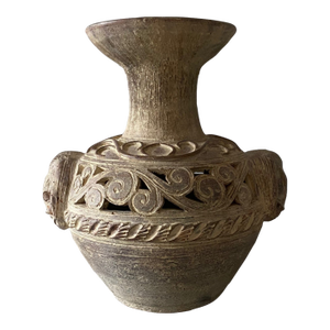 Late 20th Century Thailand Ban Chiang Earthenware Terracotta Elephant Vase