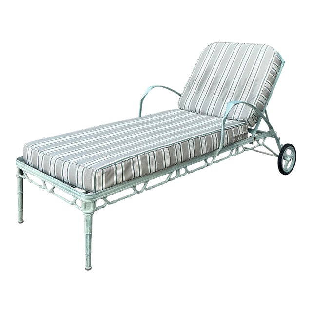 Vintage Cast Aluminum “Calcutta” Chaise Lounge After Brown Jordan For Sale