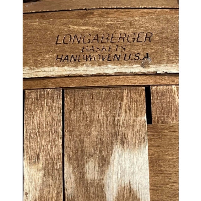 Camel Longaberger Vintage Large Woven 16”x11” Gathering Double Handles Basket, Farmhouse, Farmers Market -No Liner For Sale - Image 8 of 11