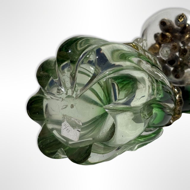 Vintage Italian Murano Glass Lady Peasant Figurine – Hand-Blown Mid-Century Venetian Green Art Glass For Sale - Image 9 of 9