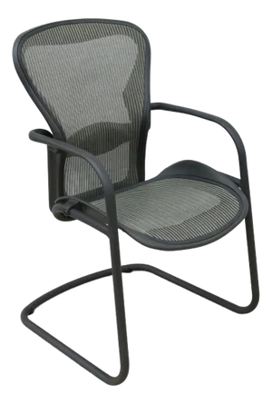 Herman Miller Ergonomic Aeron Side/Guest or Desk Chair Size B in Nickel Mesh