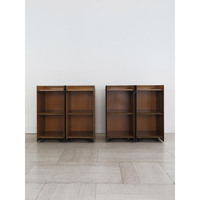 Brown Artona Bedside Tables by Afra & Tobia Scarpa for Maxalto, Italy, 1970s, Set of 2 For Sale - Image 8 of 18