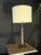 Contemporary 2000s Rose Bronze and Chrome Table Lamp With Cream Shade For Sale - Image 3 of 5