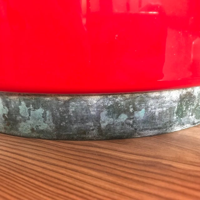 Large Indonesian Table Lamp in Double-Layered Glass and Wicker, 1970s For Sale - Image 17 of 18