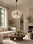 Sputnik Pendant Light with 51 Flowers in Clear Glass and Burnished Brass from Justfurnituress SRL For Sale - Image 9 of 10