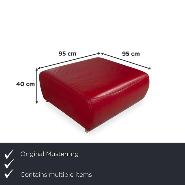 Modern Two-Seater Sofa and Ottoman in Leather from Musterring, Set of 2 For Sale - Image 3 of 18