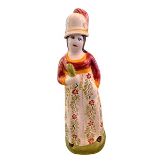 Lady Shaped Bottle or Vase From Portugal For Sale