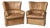 Vintage 20th Century Italian Brown Leather Armchairs from Lev & Lev, 1970s, Set of 2 For Sale