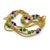 Victorian 14k Gold Amethyst Nephrite Jade and Rock Crystal Station Chain For Sale - Image 4 of 9