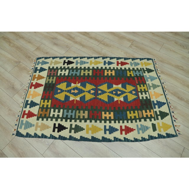 Tribal 1970s Tribal Style Handmade Oushak Kilim Rug For Sale - Image 3 of 13