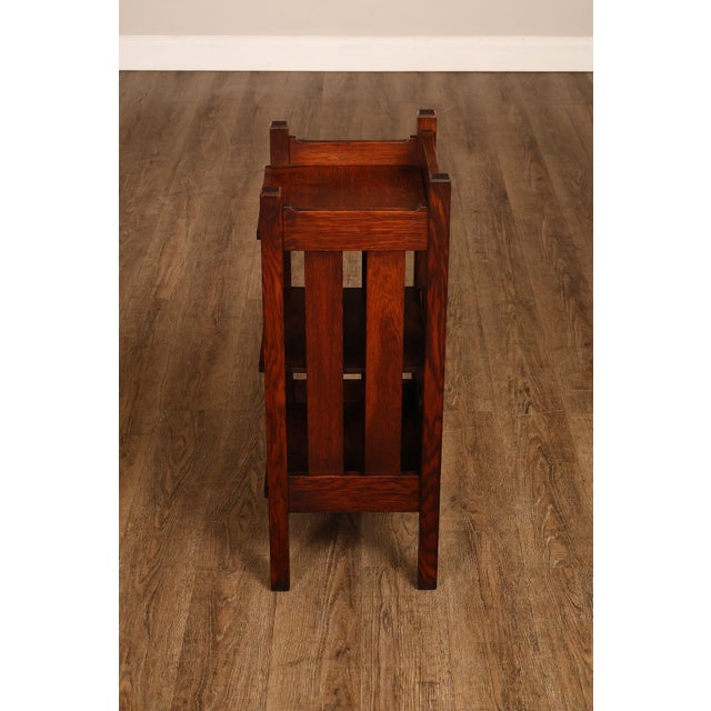 Stickley Brothers Antique Mission Oak Magazine Stand Bookcase For Sale - Image 15 of 18