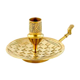 French Brass Candleholder, 1950s For Sale