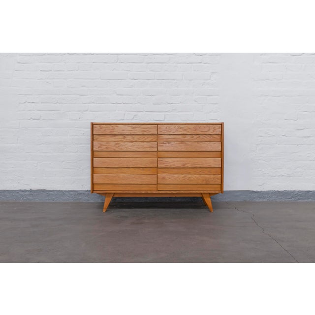 Wood U 453 Oak Sideboard by Jiří Jiroutek for Interiér Prague, 1960s For Sale - Image 7 of 7