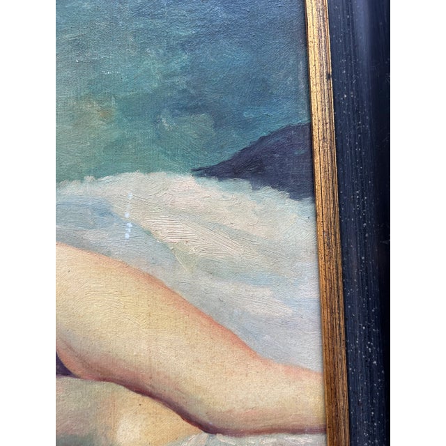 Early 20th Century Early 20th Century Modern Oil Painting of a Nude Woman, Signed and Framed For Sale - Image 5 of 12