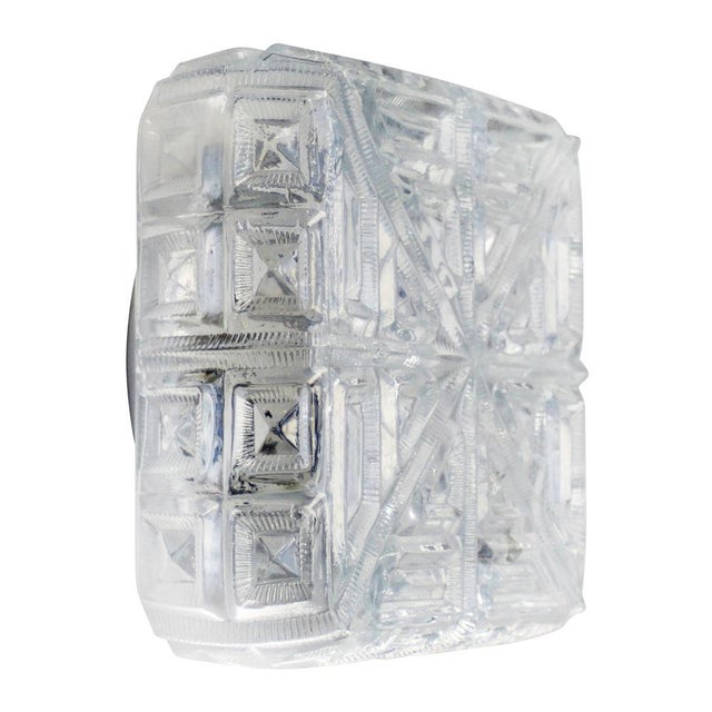 Mid-Century Clear Glass Sconce For Sale - Image 8 of 8