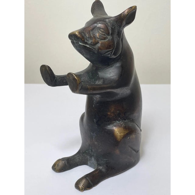 Traditional 19th Century Small Butchers Advertising Counter Top Bronze Pig Figurine For Sale - Image 12 of 12
