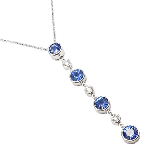Tiffany & Co. Platinum Jazz Diamond Tanzanite Pendant Necklace For Sale