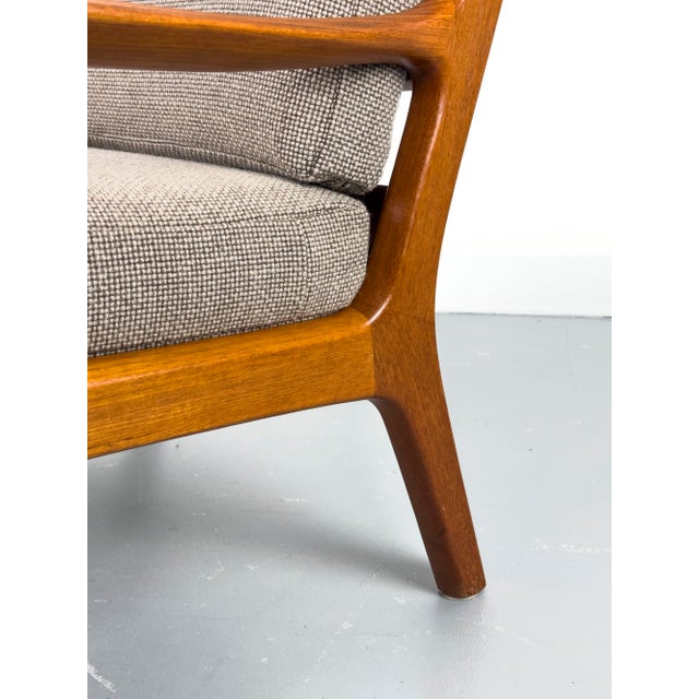 Danish Teak and Wool Senator Lounge Chair by Ole Wanscher for P. Jeppesen, 1980s For Sale - Image 11 of 18