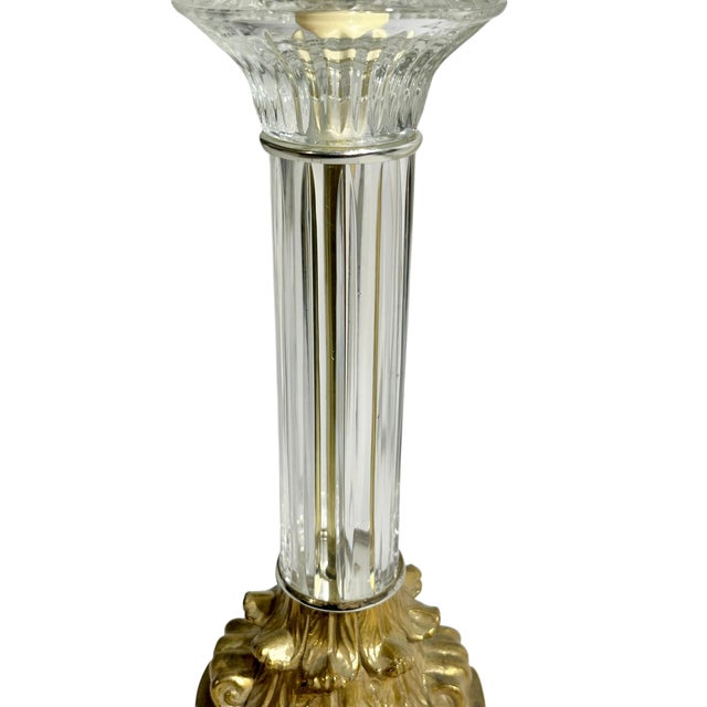 Vintage Fluted Glass Corinthian Column Lamps With Lucite Bases - a Pair For Sale - Image 18 of 18