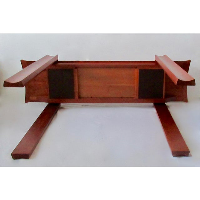 C. 1987-88 Minimalist Cherry Wood Hand-Crafted Console Table With Center Drawer For Sale - Image 15 of 15