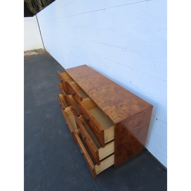 Milo Baughman by Founder Mid Century Hollywood Regency Burlwood Dresser 6625 For Sale In Miami - Image 6 of 18