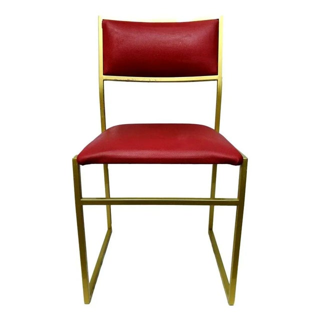 Mid-Century Burgundy Dining Chair, 1970s For Sale - Image 6 of 6