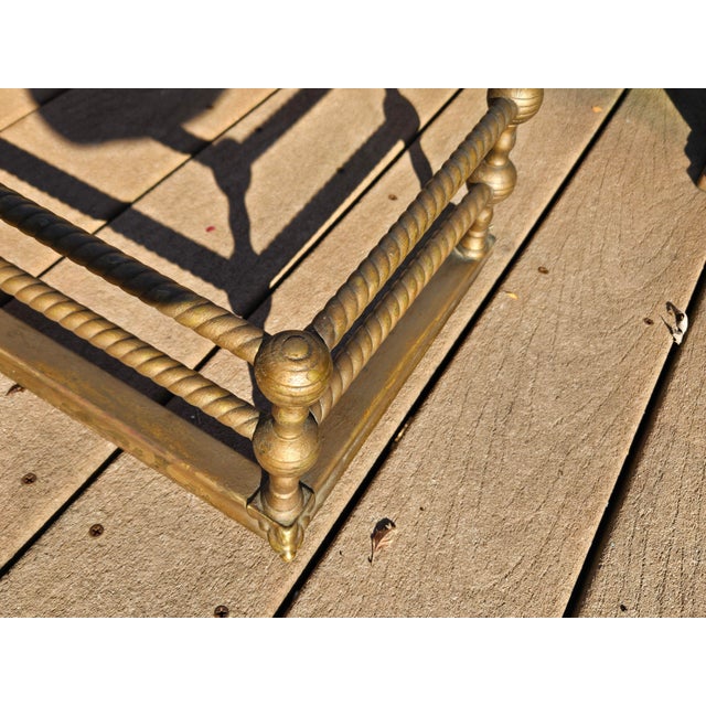 19th Century Victorian 42" Brass Fireplace Fender For Sale - Image 14 of 15