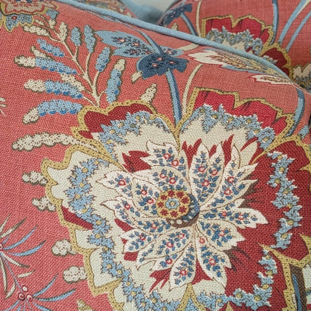 Gp & J Baker Indienne Flower Lumbar Pillows in Red For Sale In Greensboro - Image 6 of 9
