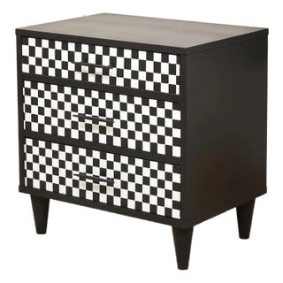 Mid 20th Century Black and White Nightstand For Sale