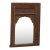 Antique Indian Teakwood Carved Window Frame Mirror For Sale