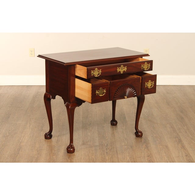 Chippendale Henkel Harris SPNEA Chippendale Style Mahogany Lowboy For Sale - Image 3 of 13