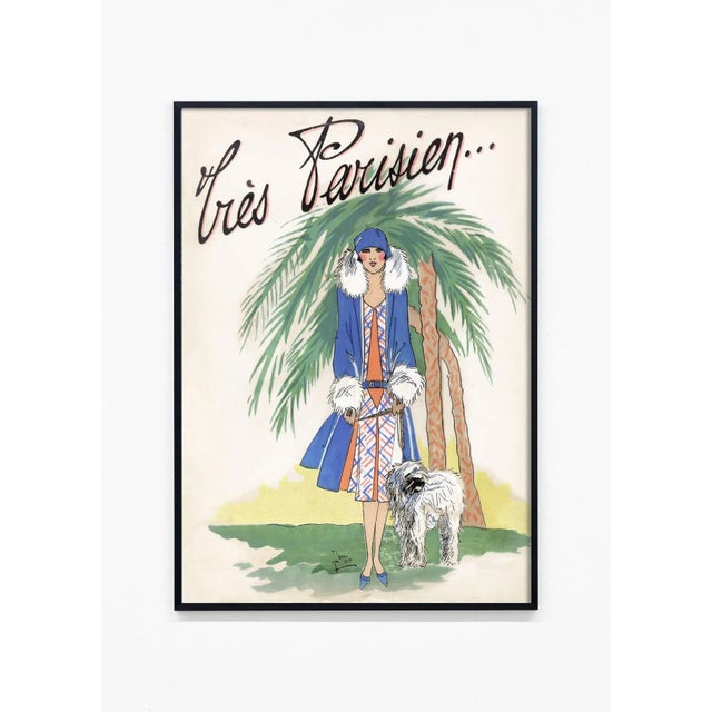 Art Deco Reproduction Roaring Twenties French Fashion Print For Sale - Image 3 of 4
