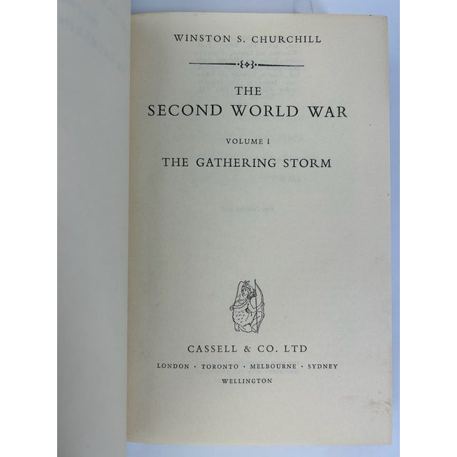 English Mid 20th Century Finely Bound Volume Set, Winston Churchill's the Second World War, 1st Uk Edition, Signed - 6 Books For Sale - Image 3 of 12