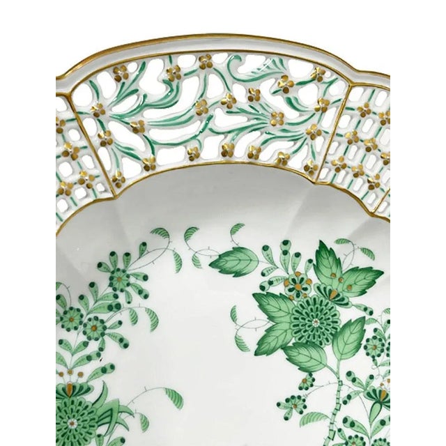 2 Herend Hungary Porcelain "Indian Basket green" wall decoration plates Herend Hungary porcelain plates for as decoration...