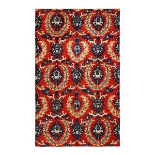 Eclectic Collection Hand-Knotted Area Rug - Orange 6' 7" x 10' 5" For Sale
