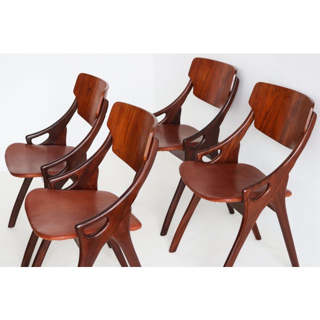 Animal Skin Danish Dining Chairs by Arne Hovmand Olsen for Mogenskold, 1950, Set of 4 For Sale - Image 7 of 13