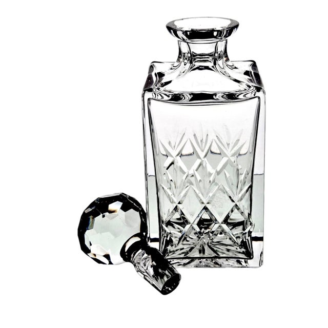 Glass Late 20th Century Atlantis Meridian Lead Crystal Whiskey Decanter With Stopper For Sale - Image 7 of 12