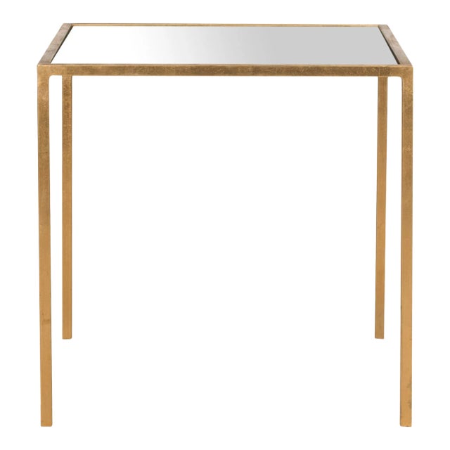 Perkins Mirror Top Accent Table, Gold Chairish