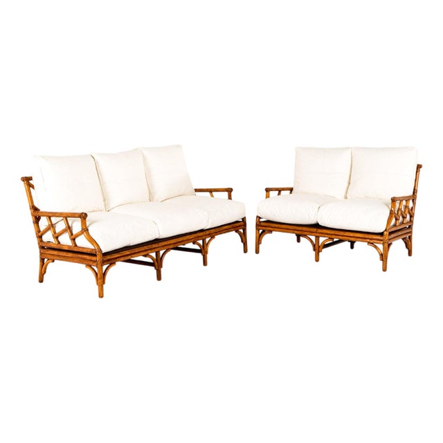 English Bamboo Sofas, Set of 2 For Sale