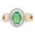 1.01 Cts Oval Emerald & Diamond Wedding Ring Size 6.5 For Sale