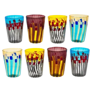 Murano Glass Tumblers by Silvio Piattell, Set of 8