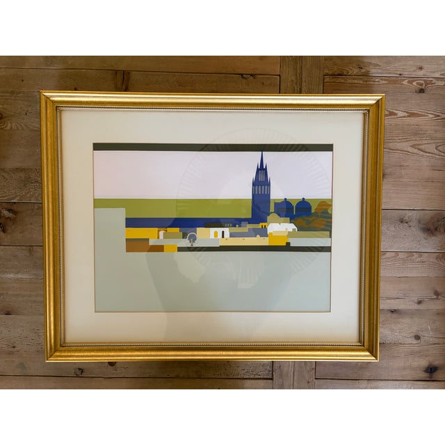 1980s 1980s Modernist Serigraph “Distant Land, New Skies” #51/150 Signed by Janice Wetzel – Custom Framed For Sale - Image 5 of 14