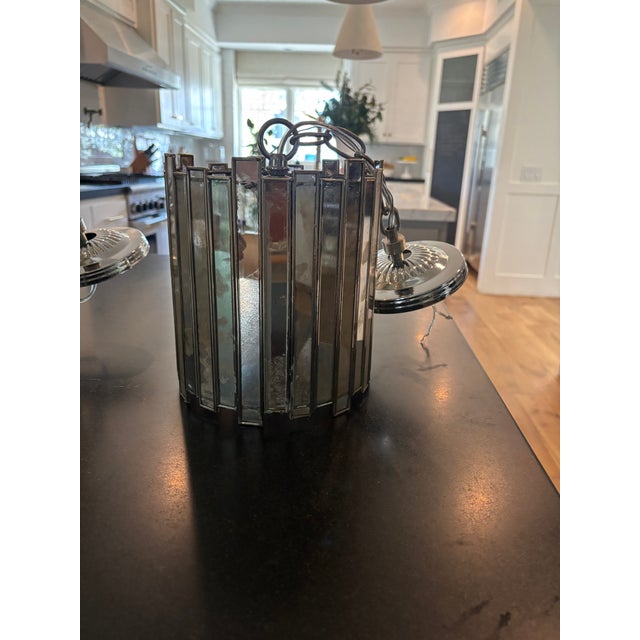 2020s Worlds Away Antique Mirror Faceted Mini Pendant For Sale - Image 5 of 8