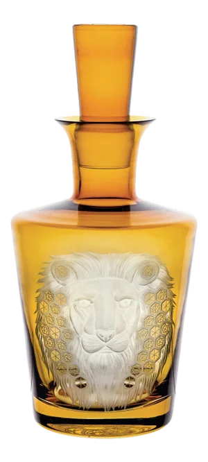 African Safari Decanter, Amber, Lion