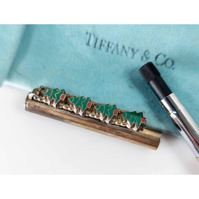 1994 Tiffany & Co. Sterling Silver and Enamel Christmas Tree Pen For Sale - Image 9 of 11