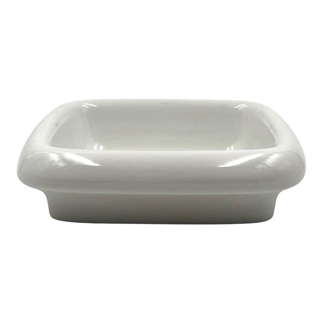 Angelo Mangiarotti, White Ceramic Centerpiece / Vide Poche Mod. Tremiti 4035, Danese Italy Ca. 1968 For Sale