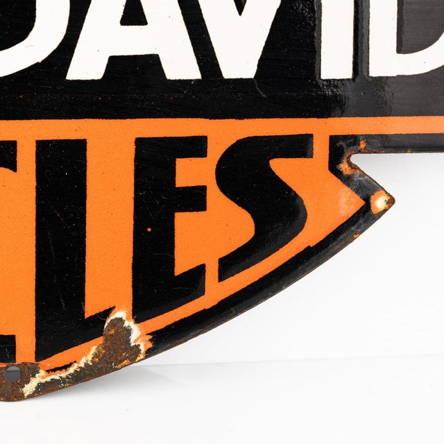 20th Century Motorcycles Enamel Sign from Harley-Davidson, 1950s For Sale - Image 4 of 13