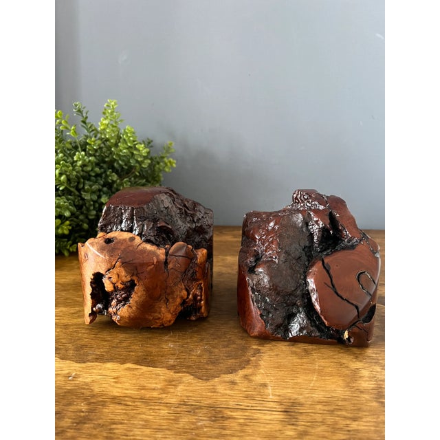 Vintage Rustic Burl Wood Bookends - a Pair For Sale - Image 11 of 12