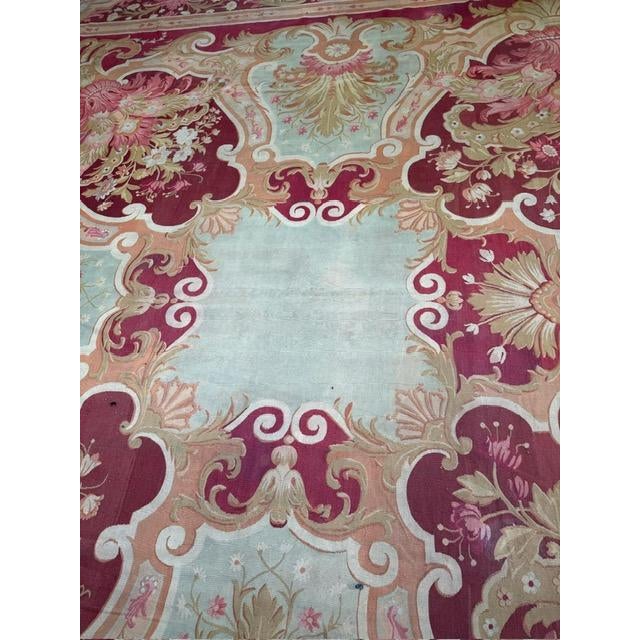 Mid 19th Century 1840s Antique Red Field Medallion Flatweave Wool French Aubusson Gallery Rug For Sale - Image 5 of 12